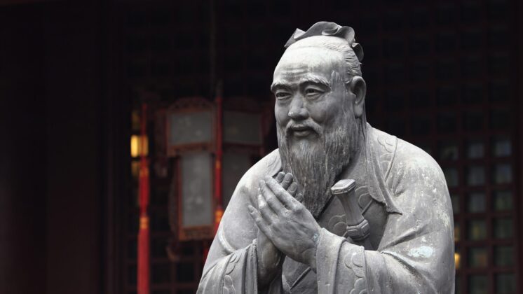 Peaceful statue of Confucius, who provided wisdom on everything from life to what makes the best leaders successful