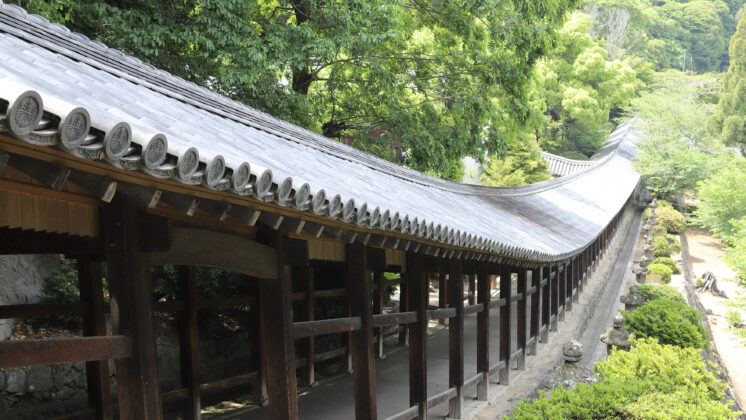 Long corridor of a Japanese temple, representing business longevity
