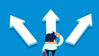 The 3 Paths for Launching Your Startup A cartoon man chooses between three directions.