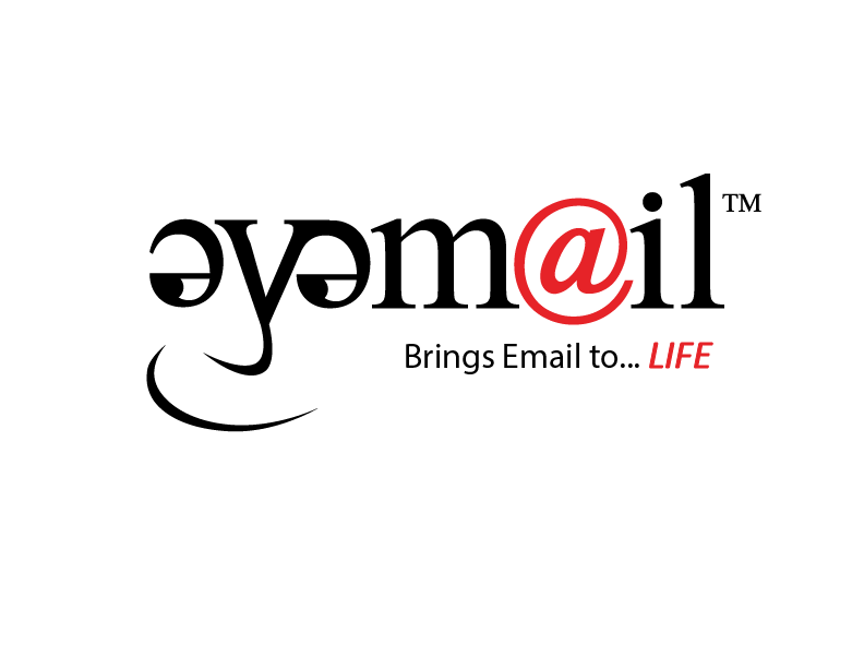 The EyeMail logo-- 'eye' has been turned into a face, and the "a" in "mail" is the "@" sign.