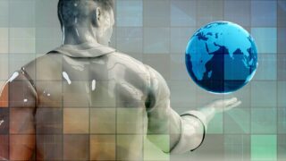 “The Future Had Better Be Ethics Driven” A man reaches toward a globe.