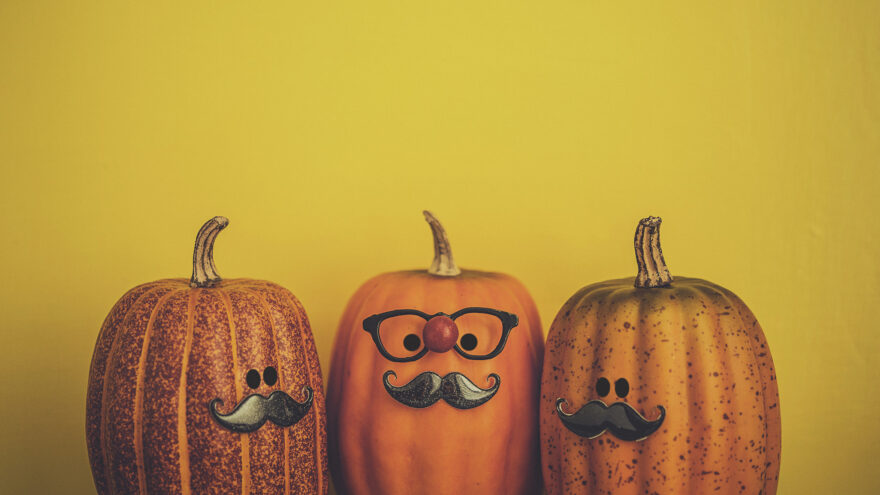 Three pumpkins with different faces, representing 3 ways to categorize using the MECE principle