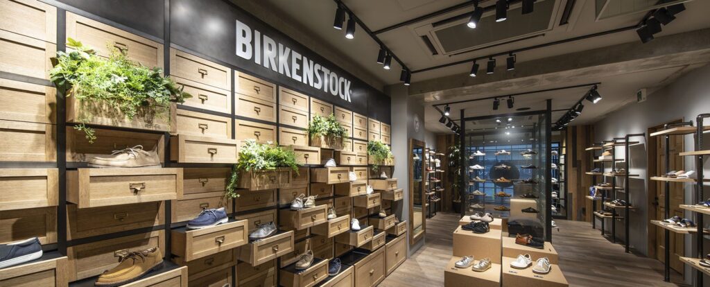 The interior of a BENEXY store, where marketing footwear is about fashion and health
